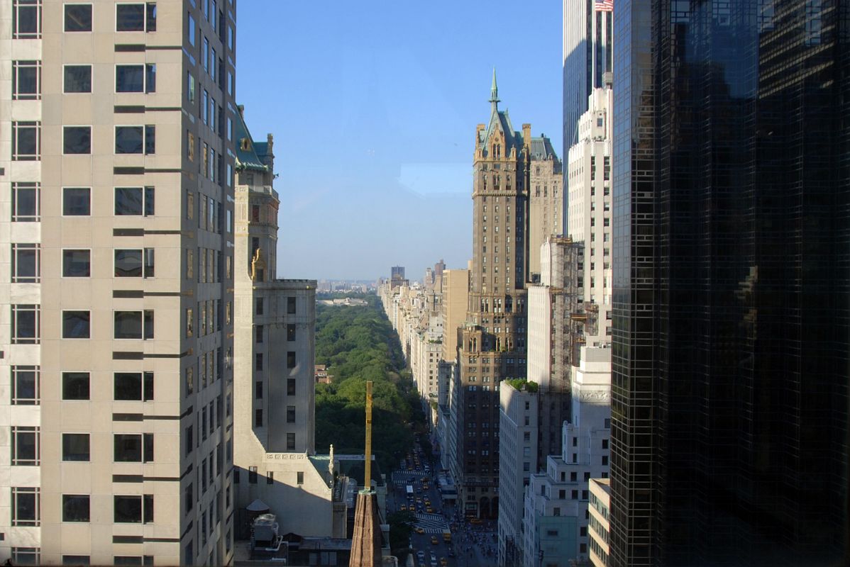 New York City Fifth Avenue 700-9 Looking Up Fifth Avenue To Central Park From The Peninsula Hotel Salon De Ning Rooftop Bar